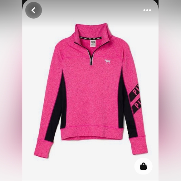 PINK Victoria's Secret Tops - PINK VS Ultimate Half Zip Heathered Hot Pink & Grey Active Top & Leggings Set